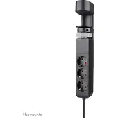 NeoMounts DS22-840BL6 Tischsteckdose mit Klemme und USB-C- und USB-A-Anschlüssen - Schnellladung, 1,4 m, Drinnen, Typ F, Kunststoff, Schwarz, Kunststoff