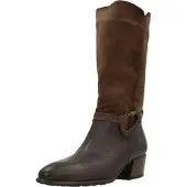 Hispanitas für Damen. PHI254298 Braune Lederstiefel Verona (36), 3 bis 5 cm, Keine, Lässig
