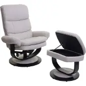 Mendler Relaxsessel HWC-C16, Fernsehsessel TV-Sessel Hocker mit Staufach, MVG- Stoff/Textil creme-beige