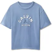 Calvin Klein Boys Varsity Graphic T-shirt Satin Blue Größe: 12 | T-Shirts Outlet | kids | Blau