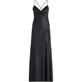 Vera Mont Abendkleid "Abendkleid im Glitzer-Look", Damen, Gr. 42, EURO, blau (dunkelblau, dunkelblau), Obermaterial: 81% Polyamid PA. 19% Elasthan EL., Kleider Abendkleid