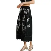 Pepe Jeans für Damen. PL901216 Midirock Epsom schwarz (L), Lässig, Baumwolle