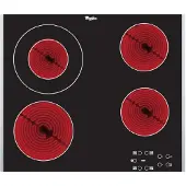 Whirlpool AKT 8130 BA, Schwarz, Integriert, Keramik, Glas, 4 Zone(n), 4 Zone(n)