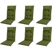 Doppler 6x 7836 Hochlehner Gartenstuhl Auflagen 8cm Kopfkissen grün