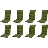 Doppler 8x 7836 Hochlehner Gartenstuhl Auflagen 8cm Kopfkissen grün