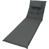 Doppler 940 Rollliegenauflage 195x60x8cm Kopfkissen uni anthrazit