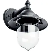 GTV Toskana 25 E27 IP54 schwarze Garten-Wandleuchte für Fassaden