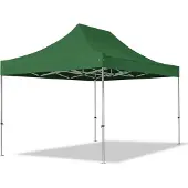 TOOLPORT 3x4,5m Aluminium Faltpavillon, ohne Seitenteile, dunkelgrün