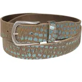 Jcc Ledergürtel "Ledergürtel 31022136", Damen, Gr. 95, grün (grün metallic), Obermaterial: 100% Rindsleder Leather cow., Gürtel Ledergürtel