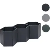 Mendler 3er-Set Hochbeet HWC-P64, Metallhochbeet Gemüse-/Pflanzbeet Blumenkasten Pflanzkübel Stahl 77x264x10