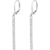 Elli Paar Ohrhänger "Ohrringe Stab lang mit 925 Silber, mit Kristallen von Swarovski" Gr. 47, silber, Ohrringe, Damen, 47, Silber 925 (Sterlingsilber), Paar Ohrhänger