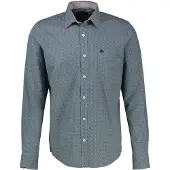 Lerros Langarmhemd , Herren, Gr. XXL, N-Gr, arctic blau, Web, Obermaterial: 100% Baumwolle, gemustert, regular fit hüftbedeckend, Rundhals, Hemden Langarmhemd, mit Minimal-Print