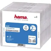 Hama CD-Hülle "CD-Leerhülle Slim Double 25er-Pack Transparent Schutzcase Schutzhülle", transparent, CD, Hüllen, CD-Hülle