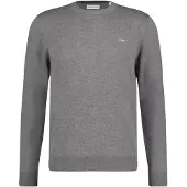 Gant für Herren. 8030561 Klassischer Baumwollpullover mit Rundhalsausschnitt Grau (S), Lässig, Baumwolle