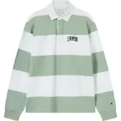Champion "COLLEGE Striped Heavy Jersey Polo" Langarm-Design, mit Knopfleiste, gerader Abschluss