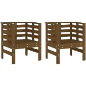 Syfax Gartenstühle 2 Stk. Honigbraun 61,5x53x71 cm Massivholz Kiefer