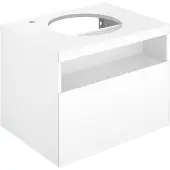 Keuco STAGELINE Waschtischunterschrank für Aufsatzwaschtische, 1 Frontauszug, 650x550x490mm, 1 Hahnloch links, mit LED-Beleuchtung, 32854290100, Korpus/Front: Inox Lack Seidenmatt / Inox Glas