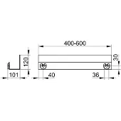 Keuco Duschablage, abnehmbar, 400-600 mm, 24953510100, Farbe: Weiß matt
