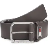 Tommy Hilfiger Ledergürtel TOMMY JEANS "TJM SCANTON", Herren, Gr. 85, braun (schwarz walnut), Rindsleder, Gürtel Ledergürtel, quadratische Schnalle, Breite 4cm