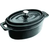 Ibili 726015N Mini-Kasserolle oval, Gusseisen, schwarz, 13 cm