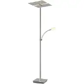 LUCANDE LED-Stehleuchte Parthena, nickel, Metall, 180 cm