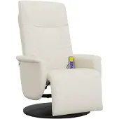 Syfax Massagesessel mit Fußteil Creme Kunstleder