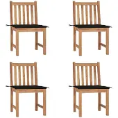 The Living Store Gartenstühle 4 Stk. mit Kissen Massivholz Teak