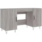 Syfax Schreibtisch Grau Sonoma 140x50x75 cm Holzwerkstoff