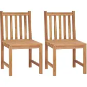 Syfax Gartenstühle 2 Stk. Massivholz Teak