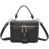 Gallantry Paris Gallantry, Vanity Tasche Hahnentritt mit Kettengriff und Schulterriemen, Schwarz