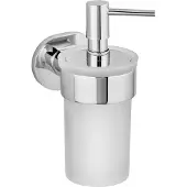 Wenko Seifenspender "Maribor", silber (chromfarben, transparent), B:8,5cm H:17cm L:9cm, Glas, Zinkdruckguss, Dosierspender, Seifenspender, 150 ml