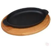 Afgkazanai Ovale Bratpfanne aus Gusseisen mit Tablett 22 cm
