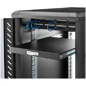 StarTech.com .com 1HE Ausziehbare Server Rack Tastaturablage, 25kg Tragkraft, 55cm tiefe Stahlschublade für 19" AV/Netzwerk Racks, Verstellbares Regal, Stahl, Schwarz, 5,7 kg