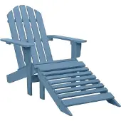 Syfax Adirondack-Gartenstuhl mit Fußteil Massivholz Tanne Blau