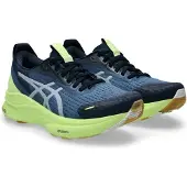 Asics Laufschuh "GEL-KAYANO 32 LITE-SHOW", Damen, Gr. 37,5, blau (lite, show, lucid gelb), Textil, Schuhe Laufschuh, für mehr Stabilität; mit reflektierenden Elementen
