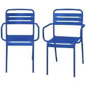 Sweeek - 2er-Set Gartensessel aus Stahl - Elektroblau