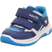 Superfit Sneaker "COOPER WMS: mittel", Kinder, Gr. 27, Textil, dunkelblau, türkis, Lederimitat, Textil, Schuhe Sneaker, Klettschuh, mit herausnehmbarer Einlage, Größenschablone zum Download