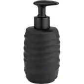 Wenko Illana Seifenspender Keramik, 400 ml, Soft-Touch, Mit moderner Soft-Touch-Beschichtung veredelt und einem zylinderförmigen Design, 1 Stück, Farbe: schwarz