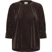 Kaffe Langarmbluse "Damen Bluse langarm KAcaca", Damen, Gr. XXL, braun (schwarz coffee), Obermaterial: 90% Polyester PES. 10% Elasthan EL., Blusen Langarmbluse