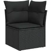 vidaXL Gartensofa-set 8 stk. Schwarz Poly-Rattan