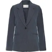 B.young Blusenblazer "Damen Blazer BYDANTA", Damen, Gr. 42, blau (navy blazer melange), Obermaterial: 78% Polyester PES. 18% Viskose CV. 4% Elasthan EL., Blazer Blusenblazer