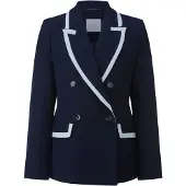 Rich & royal Longblazer , Damen, Gr. 34, blau (midnight blau), Web, Obermaterial: 77% Polyester, 18% Viskose, 5% Elasthan, tailliert, Blazer Longblazer