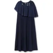 Sheego Abendkleid "Abendkleid", Damen, Gr. 54, Normalgrößen, blau (marine), 95% Polyester, 5% Elasthan, unifarben, lang, Rundhals, Kleider Abendkleid