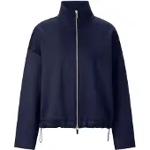 Rich & royal Sweatjacke , Damen, Gr. XL, blau (midnight blau), Sweatware, Obermaterial: 45% Viskose, 44% Polyester, 11% Elasthan, normal, Sweatjacken Sweatjacke, Tunnelzug-Saum, Stehkragen, regular fit