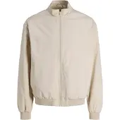 Jack & Jones Bomberjacke "JJECHARGE STAND COLLAR BOMBER NOOS", Herren, Gr. M, moonbeam, Web, Obermaterial: 100% Polyester, unifarben, Jacken Bomberjacke, mit Stehkragen
