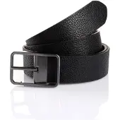 MONTI Ledergürtel "ETON", Herren, Gr. 120, schwarz (schwarz, braun), Obermaterial: 50% Rindsleder, 50% Polyurethan, Gürtel Ledergürtel, leicht matt, strukturierte Optik, elegant, Doppelseitig