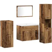 vidaXL Badezimmermöbel-Set 5 stk. Braun 60 x 38,5 x 46 cm