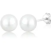 Elli Ohrringe Perlen Muschelkernperlen Elegant Basic Silber Elli Weiß