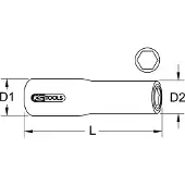 Ks Tools 1/2" Stecknuss mit Schutzisolierung, XL - 117.1374