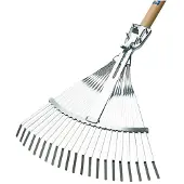 Agef Metallische Gartenharke, verstellbar, mit Spannzange - 21 Zinken